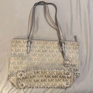 Michael Kors Beige and Brown Monogram Tote